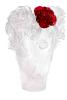 White vase & red flower - Daum